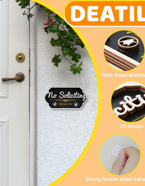 Load image into Gallery viewer, Aurastem No Soliciting Wooden Sign 2 Pcs Small Funny Home Business Decor
