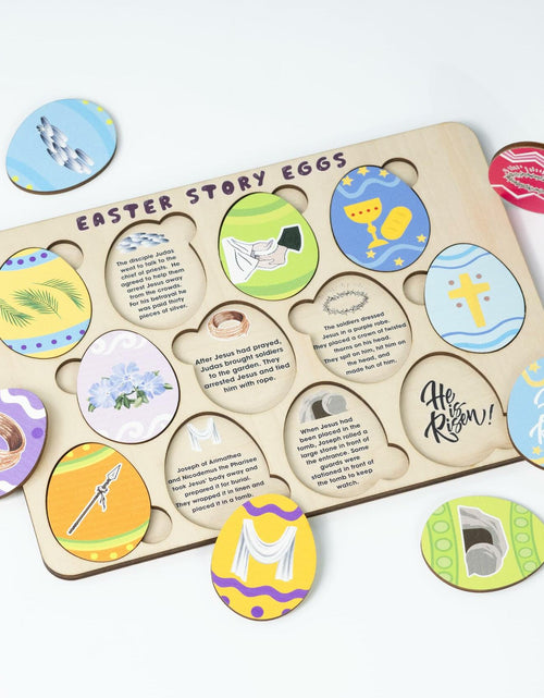 Load image into Gallery viewer, KATINAT Easter Story Wooden Eggs Set 12pcs Easter Story Puzzle Small
