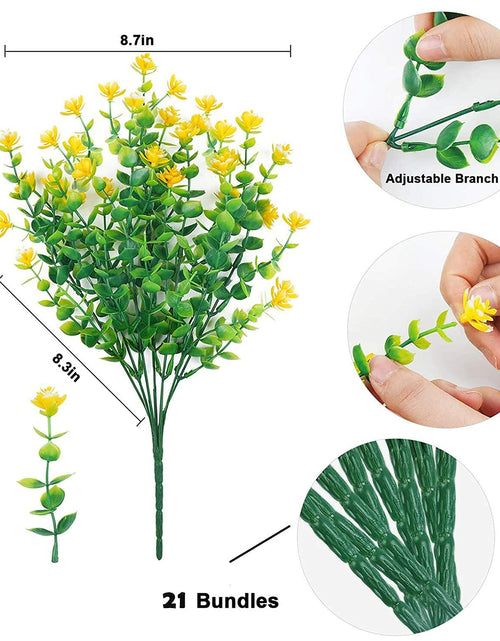 Load image into Gallery viewer, WEAUSUP 21 Bundles Outdoor UV Resistant Faux Plants Plastic 7 Colors
