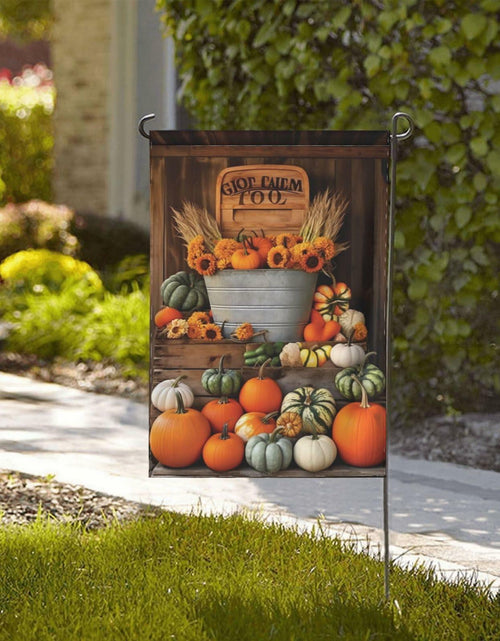 Load image into Gallery viewer, Ovitssrk Farm Pumpkins Garden Flag Double-Sided 12.5x18 Inch Autumn Holiday
