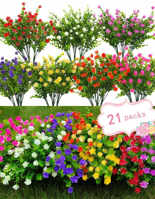 Load image into Gallery viewer, WEAUSUP 21 Bundles Outdoor UV Resistant Faux Plants Plastic 7 Colors
