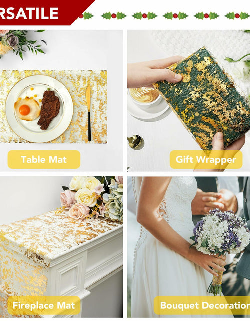 Load image into Gallery viewer, Deconovo Gold Sequin Table Runner 9FT 2PCS Polyester Kitchen Party Decor
