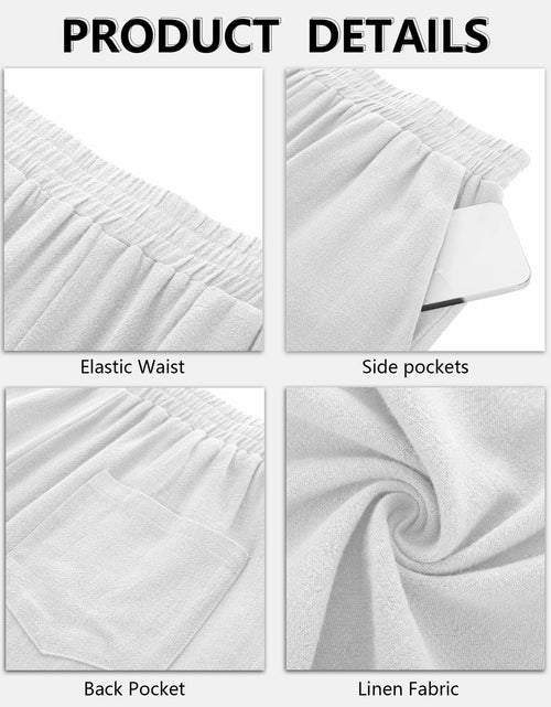 Load image into Gallery viewer, Neer Men's Linen Bermuda Shorts 2 Pack Black White Casual Elastic Waist Size S
