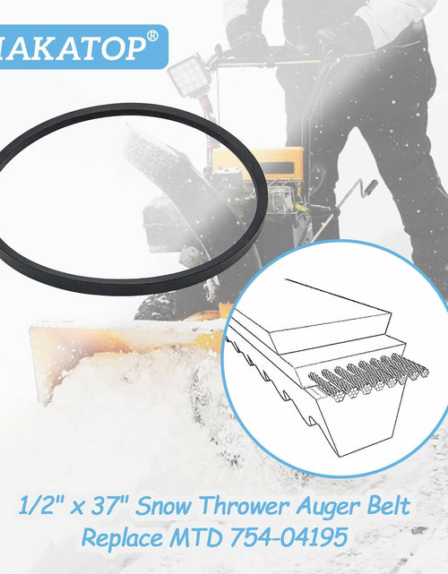 Load image into Gallery viewer, HAKATOP Snow Thrower Auger Belt for MTD 1/2" x 37" Black Rubber
