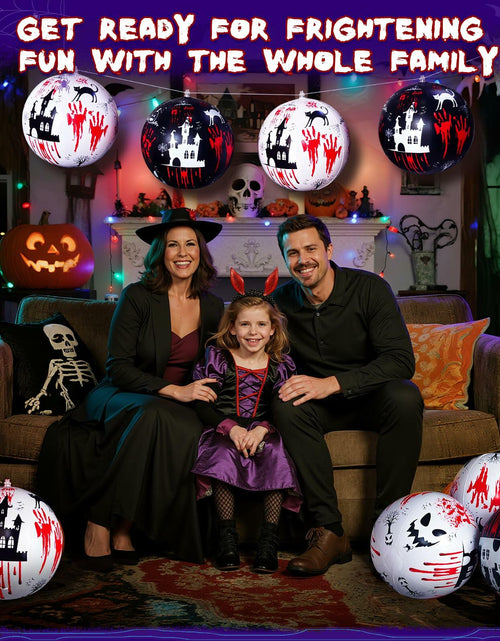 Load image into Gallery viewer, SEETOHOME 6 PCS 11.8in Inflatable Halloween Hanging Balls Black White Decor
