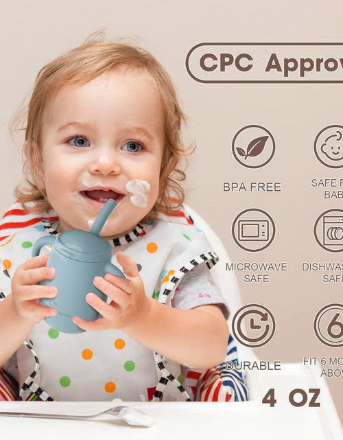 Load image into Gallery viewer, [Like New] Cuddle Campus Silicone Baby Training Cup 4 Oz Boothbay Gray
