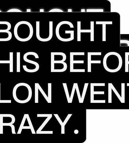 Tesla Bumper Sticker Anti Elon Musk 2 Pack 4x2.7in Black Reflective Vinyl