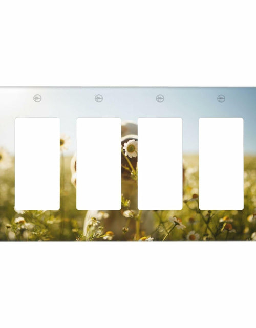 Load image into Gallery viewer, Wpshijia 4 Gang Light Switch Cover Wild Daisy Puppy Outdoor Wall Plate

