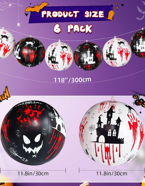 Load image into Gallery viewer, SEETOHOME 6 PCS 11.8in Inflatable Halloween Hanging Balls Black White Decor
