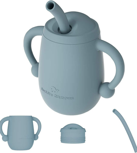 [Like New] Cuddle Campus Silicone Baby Training Cup 4 Oz Boothbay Gray