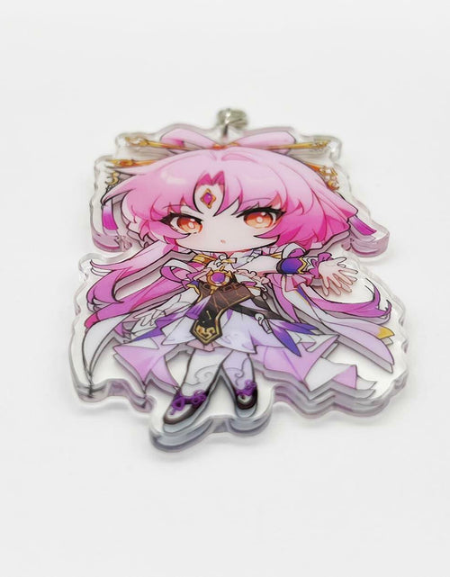 Load image into Gallery viewer, YJacuing Honkai Star Rail Chibi Cute Acrylic Stand Figure Keychain Pink Fu Xuan
