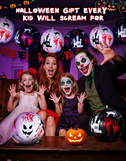 Load image into Gallery viewer, SEETOHOME 6 PCS 11.8in Inflatable Halloween Hanging Balls Black White Decor
