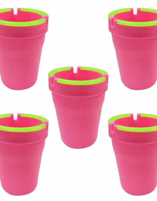 Load image into Gallery viewer, SKERJOVL 5PCS Car Glow in Dark Ashtray with Lid Portable Black
