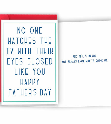 HEJOYN Father's Day Card for Dad Grandpa Husband Cute TV Joke Design
