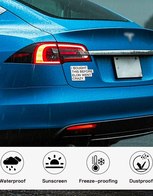 Load image into Gallery viewer, Tesla Anti Elon Musk Bumper Sticker 2 Pack 4x2.7in White Reflective Vinyl
