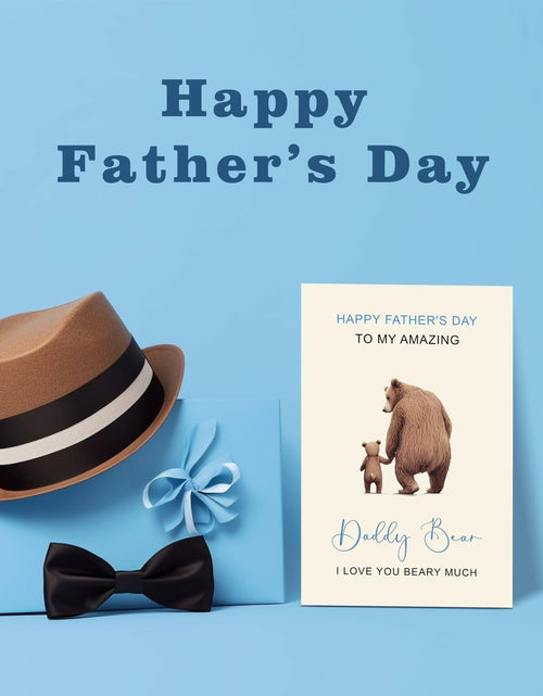 Load image into Gallery viewer, IDU Funny Fathers Day Card for Dad from Kids - Daddy Bear I Love You BEARY Much
