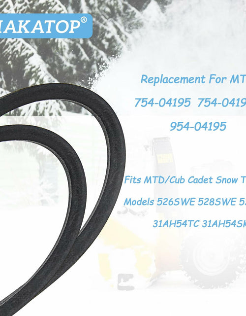 Load image into Gallery viewer, HAKATOP Snow Thrower Auger Belt for MTD 1/2" x 37" Black Rubber
