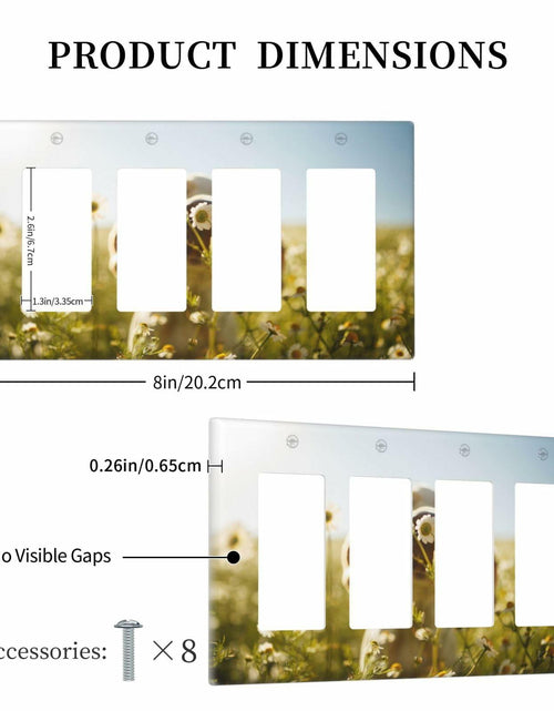 Load image into Gallery viewer, Wpshijia 4 Gang Light Switch Cover Wild Daisy Puppy Outdoor Wall Plate
