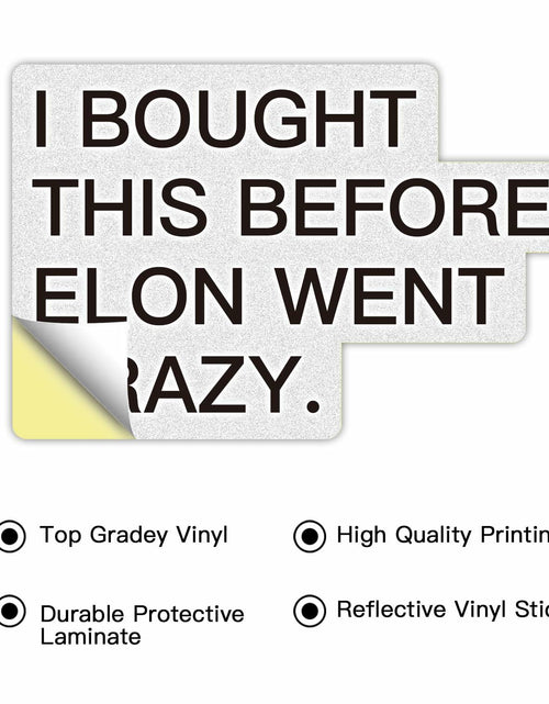 Load image into Gallery viewer, Tesla Anti Elon Musk Bumper Sticker 2 Pack 4x2.7in White Reflective Vinyl
