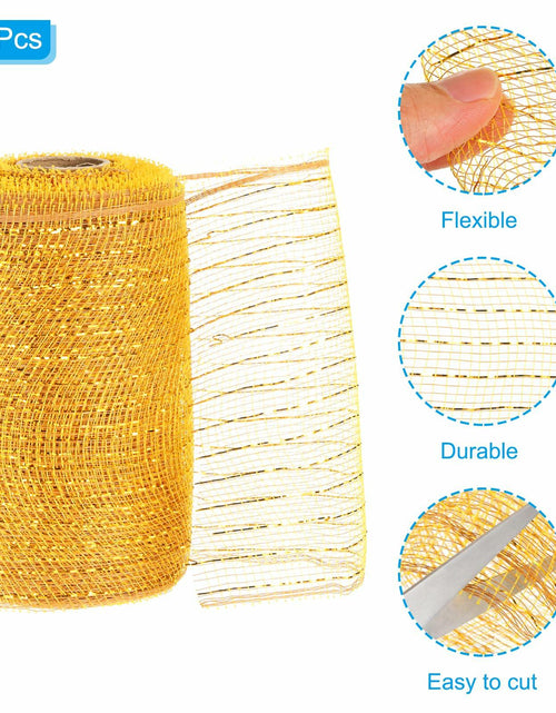 Load image into Gallery viewer, PATIKIL Decorative Mesh Ribbon Roll 5.9in x 10yd Pink 2pcs Classic Style

