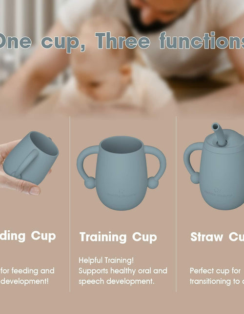 Load image into Gallery viewer, [Like New] Cuddle Campus Silicone Baby Training Cup 4 Oz Boothbay Gray
