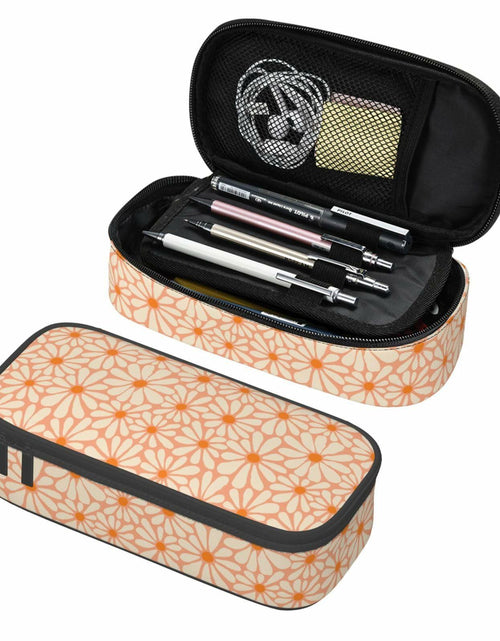 Load image into Gallery viewer, VOL&amp;BASS Orange Flower Large Pencil Case Big Capacity Back To School
