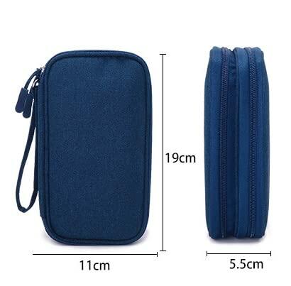 Load image into Gallery viewer, eYistar Diabetic Supplies Travel Case Organizer Blue for Test Strips Lancets
