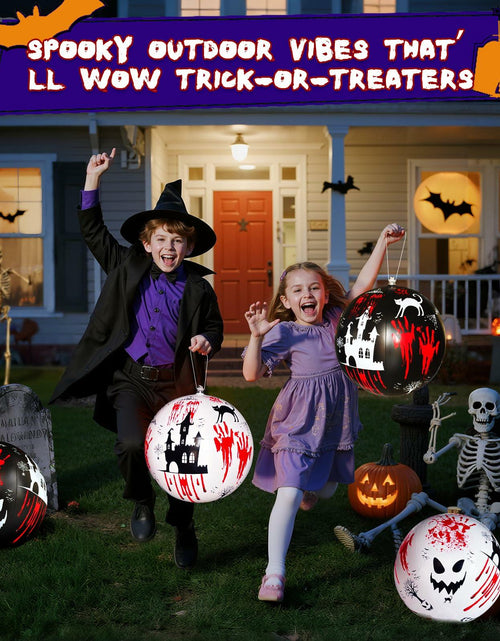 Load image into Gallery viewer, SEETOHOME 6 PCS 11.8in Inflatable Halloween Hanging Balls Black White Decor
