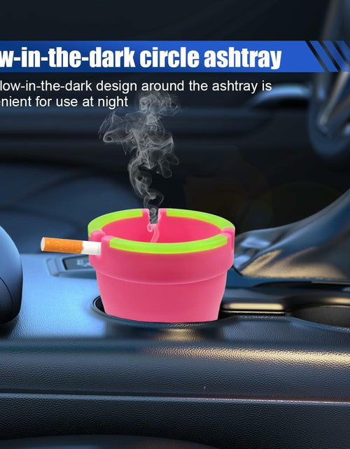 Load image into Gallery viewer, SKERJOVL 5PCS Car Glow in Dark Ashtray with Lid Portable Black
