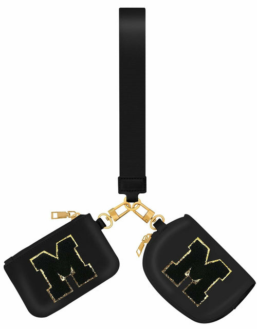 Load image into Gallery viewer, ARIKJ Initial Wristlet Wallet Dual Pouch Mini Coin Purse Black B
