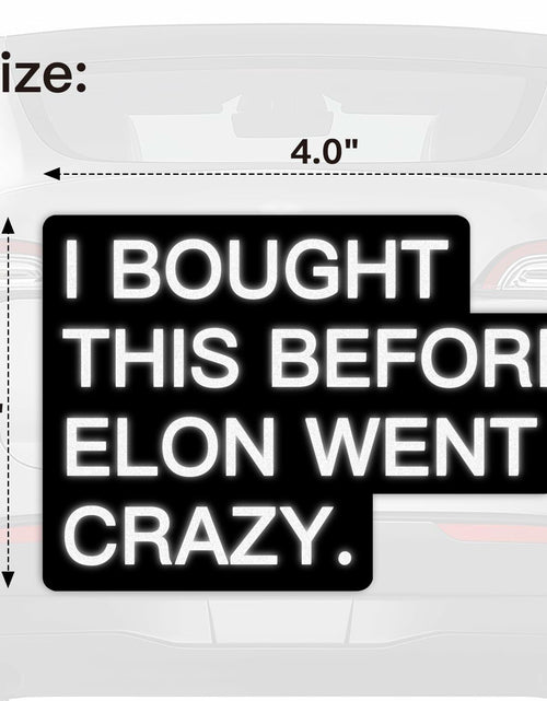 Load image into Gallery viewer, Tesla Bumper Sticker Anti Elon Musk 2 Pack 4x2.7in Black Reflective Vinyl
