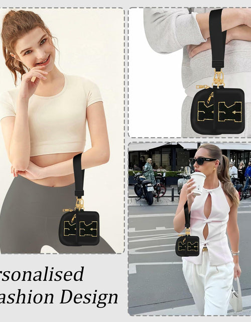 Load image into Gallery viewer, ARIKJ Initial Wristlet Wallet Dual Pouch Mini Coin Purse Black B
