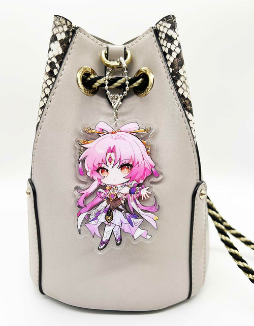 Load image into Gallery viewer, YJacuing Honkai Star Rail Chibi Cute Acrylic Stand Figure Keychain Pink Fu Xuan
