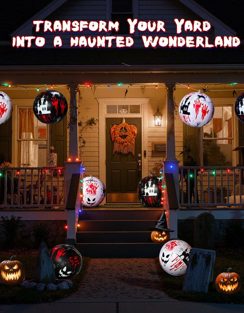 Load image into Gallery viewer, SEETOHOME 6 PCS 11.8in Inflatable Halloween Hanging Balls Black White Decor
