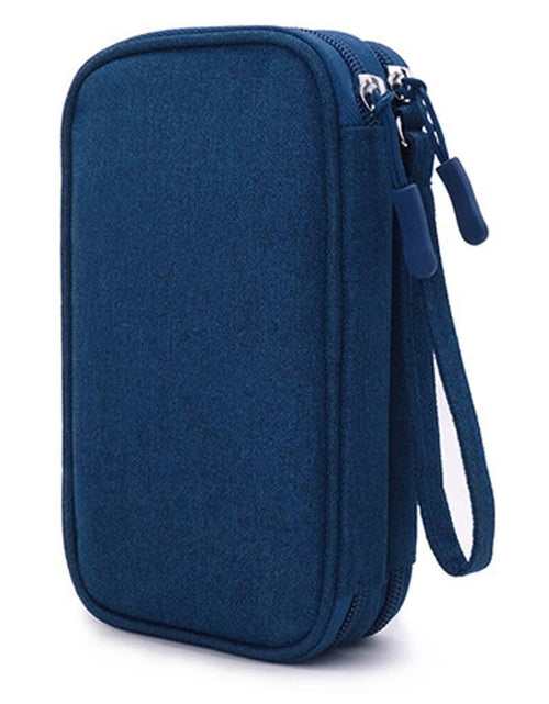 Load image into Gallery viewer, eYistar Diabetic Supplies Travel Case Organizer Blue for Test Strips Lancets
