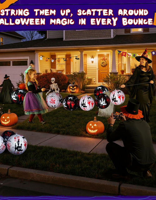 Load image into Gallery viewer, SEETOHOME 6 PCS 11.8in Inflatable Halloween Hanging Balls Black White Decor
