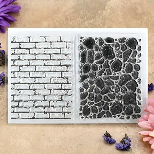Load image into Gallery viewer, Kwan Crafts Clear Stamps Wall Stone Grid Watermark Ink 2 Sheets Silicone
