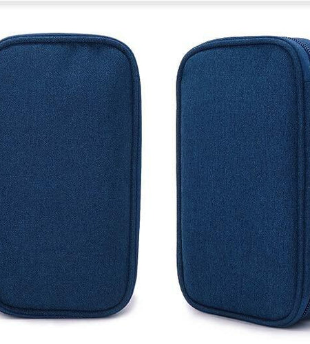 eYistar Diabetic Supplies Travel Case Organizer Blue for Test Strips Lancets