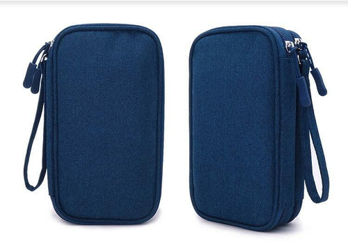 Load image into Gallery viewer, eYistar Diabetic Supplies Travel Case Organizer Blue for Test Strips Lancets
