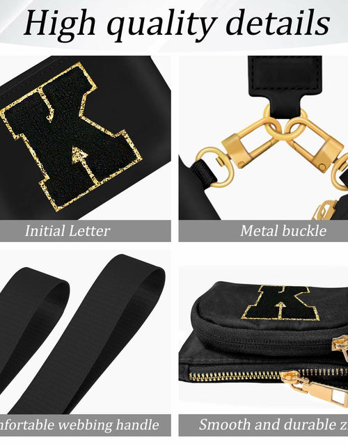 Load image into Gallery viewer, ARIKJ Initial Wristlet Wallet Dual Pouch Mini Coin Purse Black B
