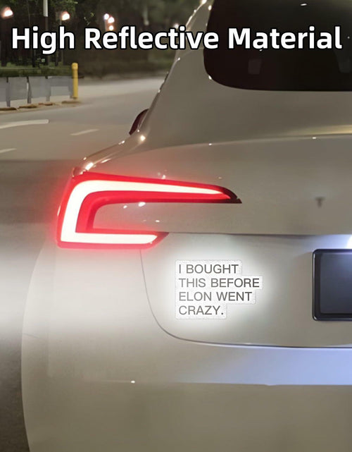 Load image into Gallery viewer, Tesla Anti Elon Musk Bumper Sticker 2 Pack 4x2.7in White Reflective Vinyl
