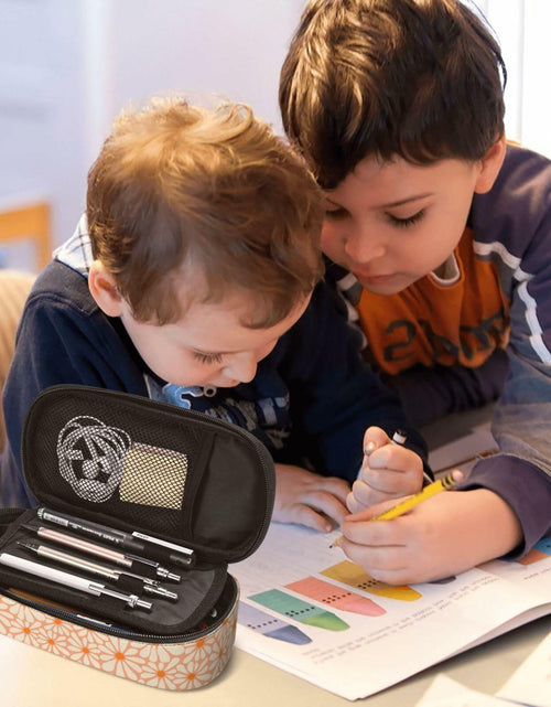 Load image into Gallery viewer, VOL&amp;BASS Orange Flower Large Pencil Case Big Capacity Back To School
