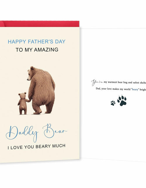 Load image into Gallery viewer, IDU Funny Fathers Day Card for Dad from Kids - Daddy Bear I Love You BEARY Much
