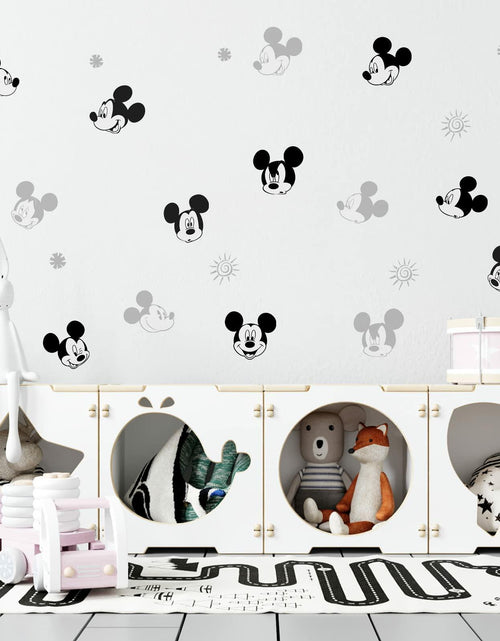 Load image into Gallery viewer, SAYBZ Cartoon Mouse Head Wall Decals Peel Stick Kids Room Decor Black White
