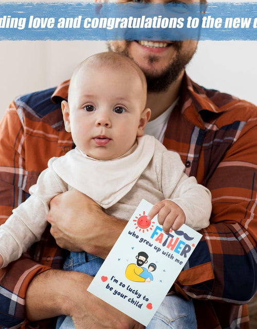 Load image into Gallery viewer, NQEUEPN New Dad 1st Birthday Card with Envelope Multicolor Father's Day Gift
