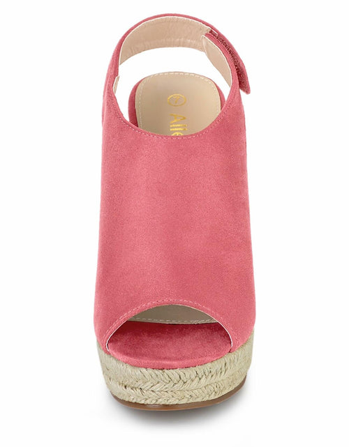 Load image into Gallery viewer, Allegra K Women's Espadrille Platform Wedges Sandals Watermelon Red Size 5.5
