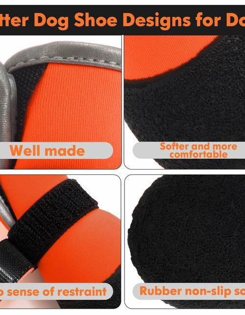 Load image into Gallery viewer, DOGOYS Dog Shoes Non-Slip Waterproof Boots Orange 4Pcs Size M-L
