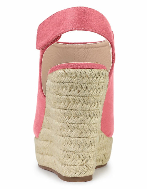 Load image into Gallery viewer, Allegra K Women's Espadrille Platform Wedges Sandals Watermelon Red Size 5.5
