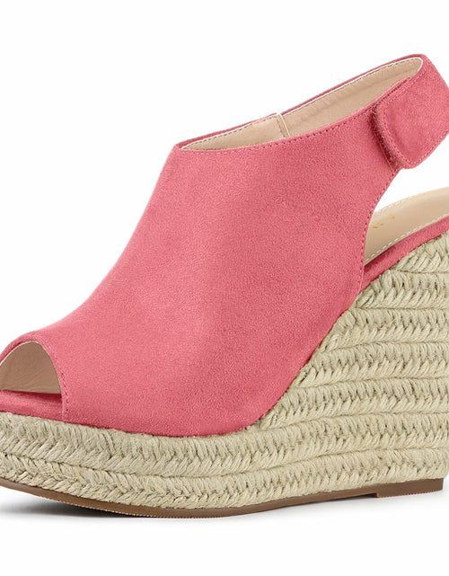 Load image into Gallery viewer, Allegra K Women's Espadrille Platform Wedges Sandals Watermelon Red Size 5.5
