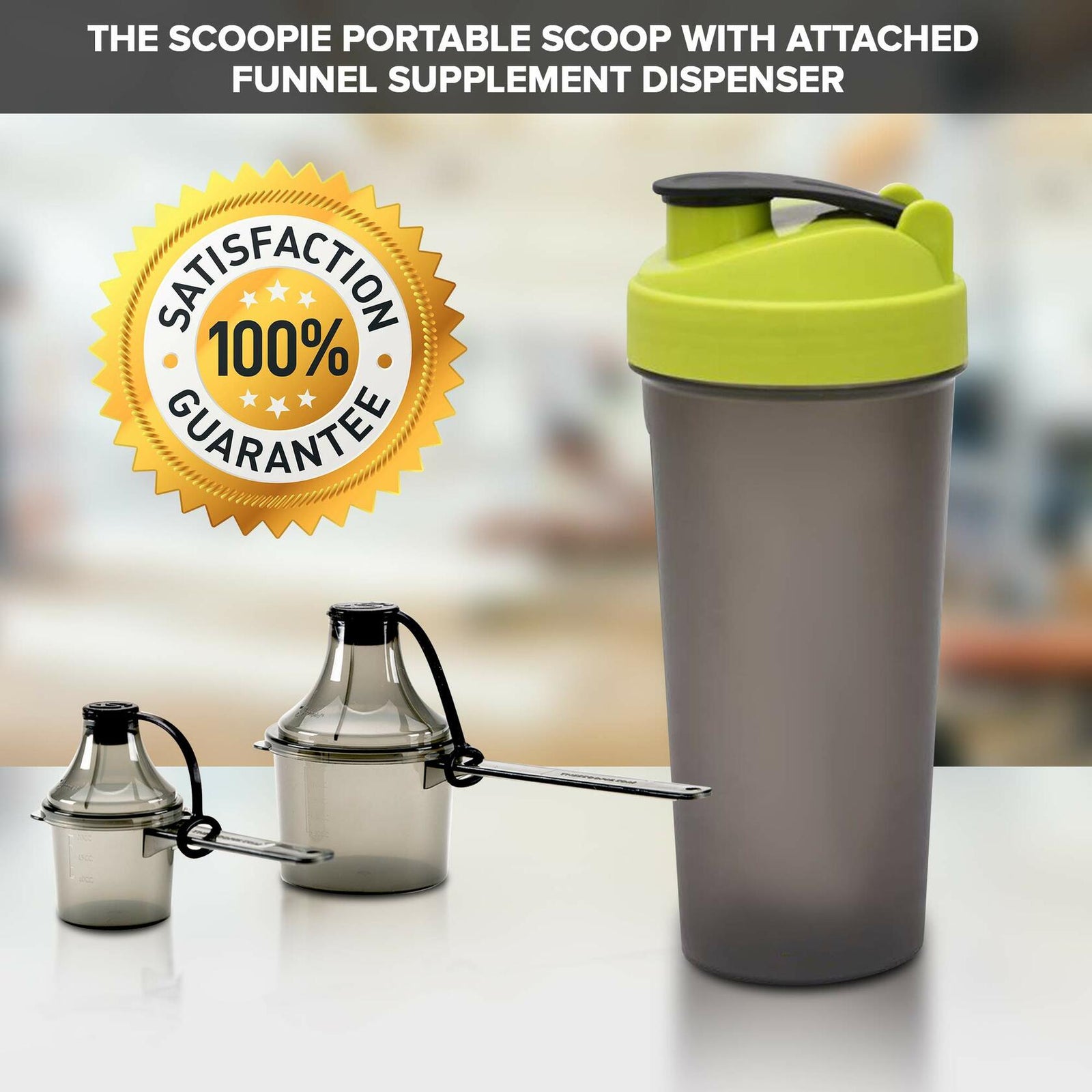 The Scoopie Supplement Container & Funnel System 2 Pack Orange 25cc 80cc